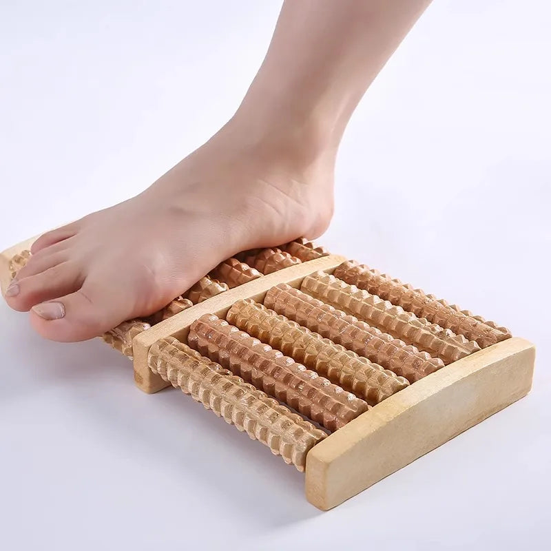 Premium Wooden Foot Roller Massager | Reflexology Foot Massage Tool for Pain Relief & Better Blood Circulation
