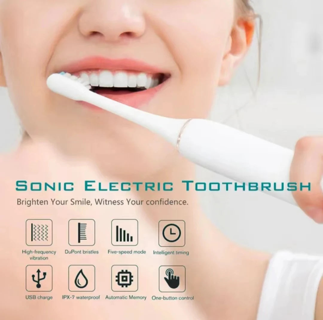 Premium Rechargeable Sonic Electric Toothbrush | Smart Timer, 6 Cleaning Modes, IPX7 Waterproof & Travel-Friendly