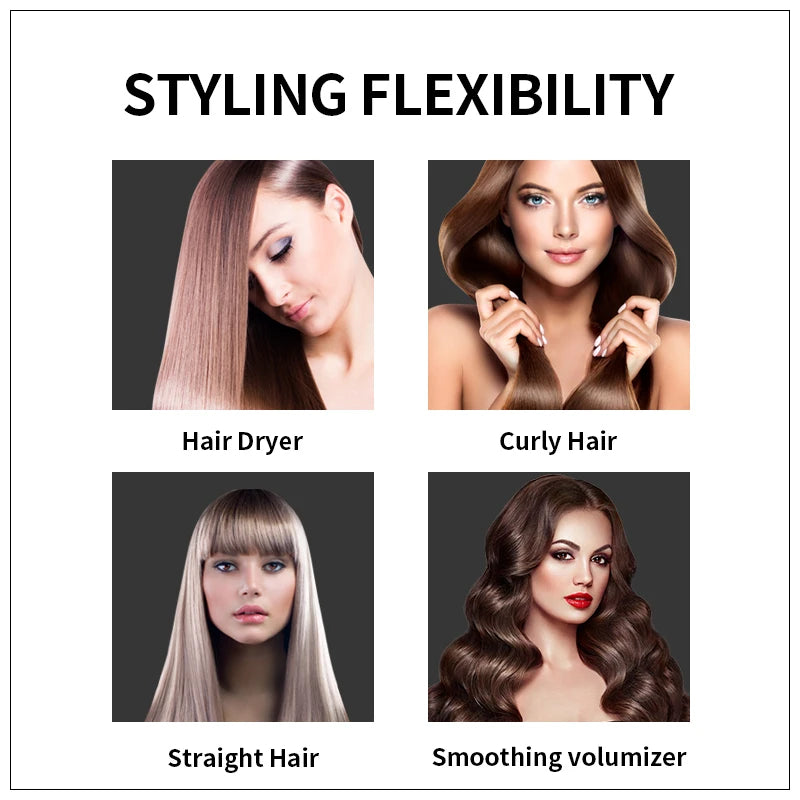 3-in-1 Hot Air Brush Hair Dryer & Styler | One-Step Volumizing Blow Dryer Brush, Hair Straightener & Curler for Women