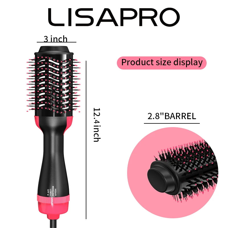 3-in-1 Hot Air Brush Hair Dryer & Styler | One-Step Volumizing Blow Dryer Brush, Hair Straightener & Curler for Women