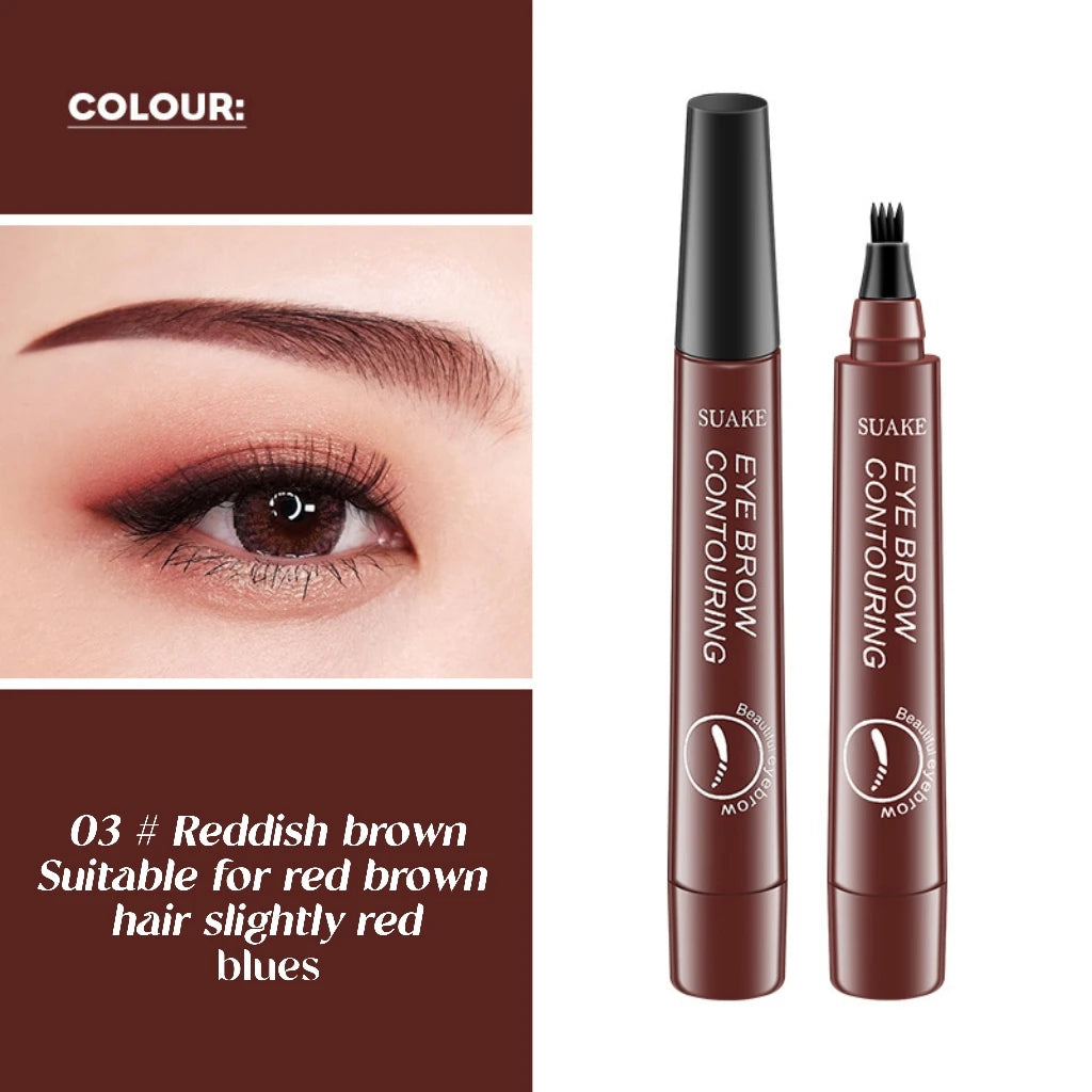 4D Waterproof Eyebrow Pen | Natural Hair-Like Strokes, Sweat-Proof & Long-Lasting Microblading Effect Makeup Pencil