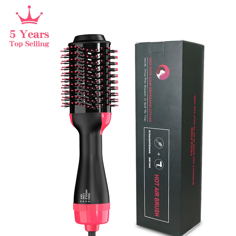 3-in-1 Hot Air Brush Hair Dryer & Styler | One-Step Volumizing Blow Dryer Brush, Hair Straightener & Curler for Women