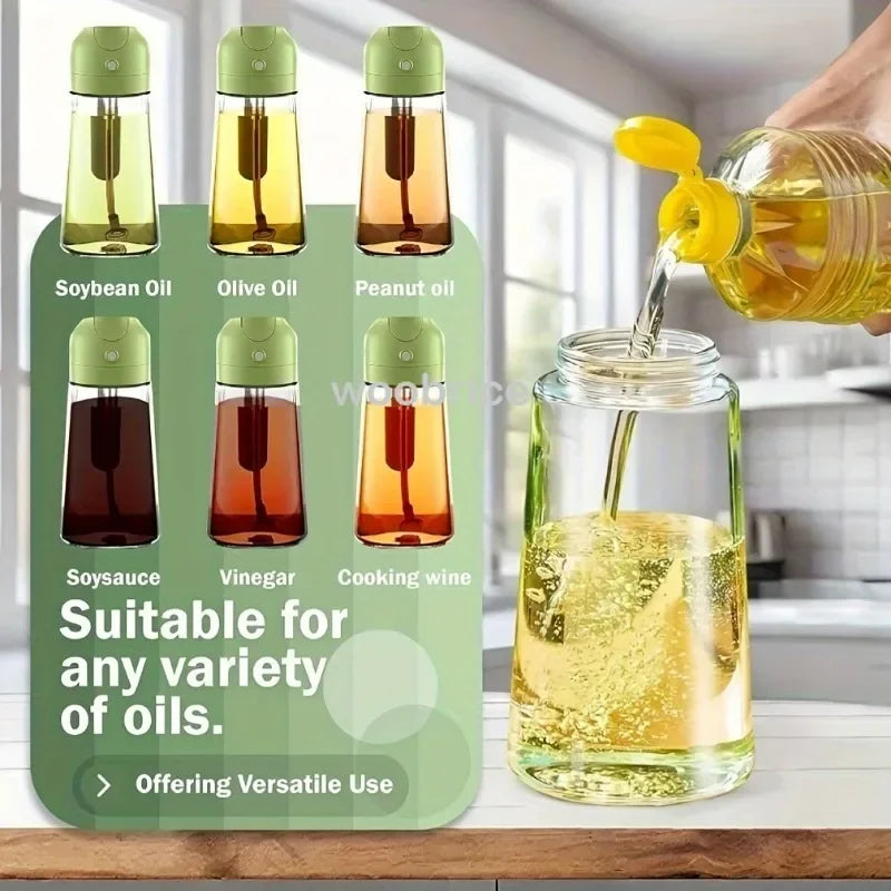 500ml Glass Oil Spray Bottle | Reusable Kitchen Oil Mister with Fine Mist Nozzle for Cooking, Baking, BBQ & Salad Dressing