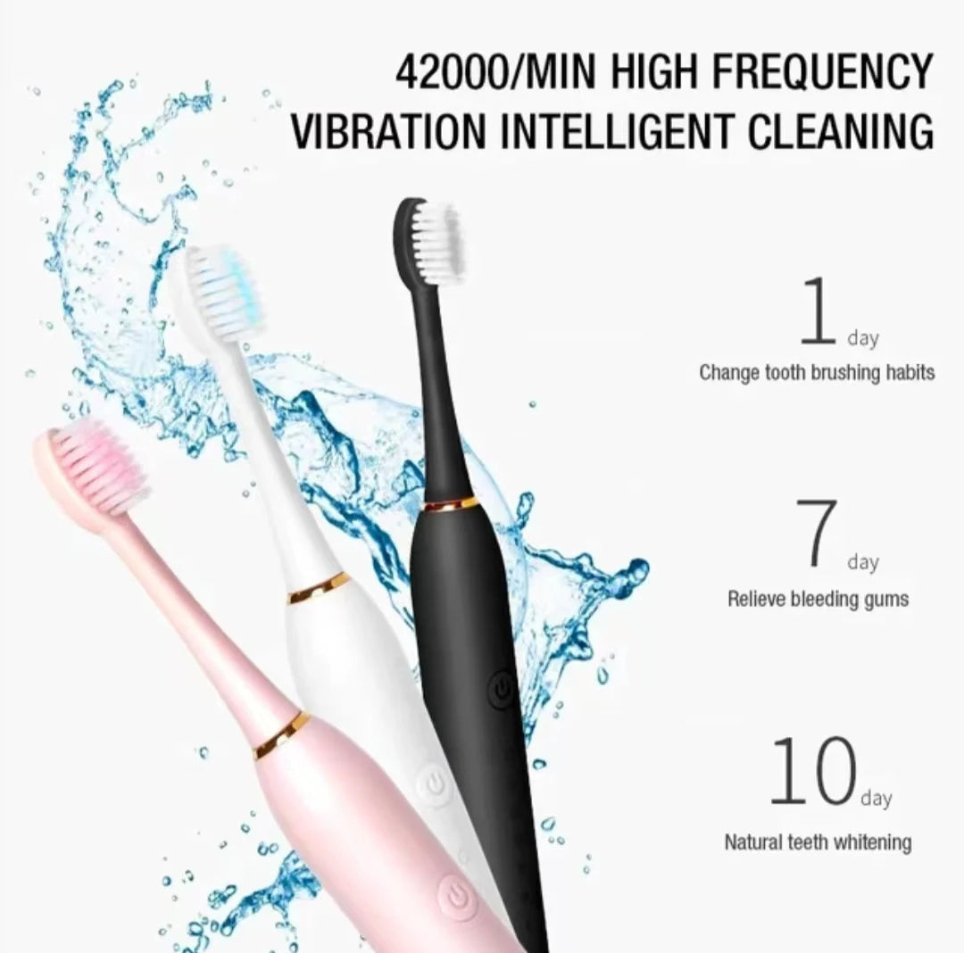 Premium Rechargeable Sonic Electric Toothbrush | Smart Timer, 6 Cleaning Modes, IPX7 Waterproof & Travel-Friendly