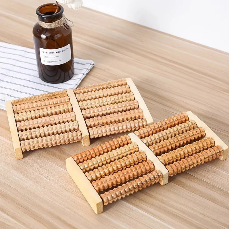 Premium Wooden Foot Roller Massager | Reflexology Foot Massage Tool for Pain Relief & Better Blood Circulation