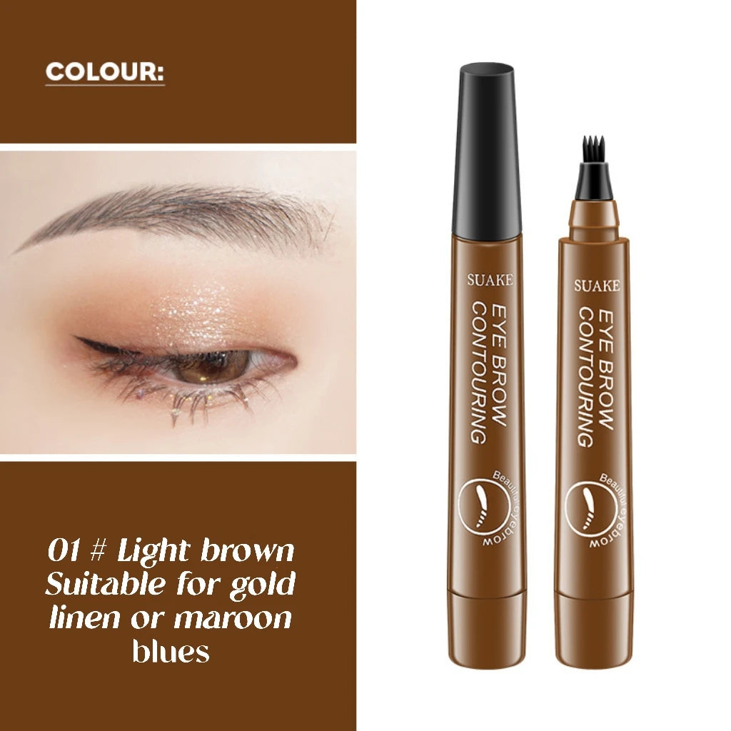 4D Waterproof Eyebrow Pen | Natural Hair-Like Strokes, Sweat-Proof & Long-Lasting Microblading Effect Makeup Pencil