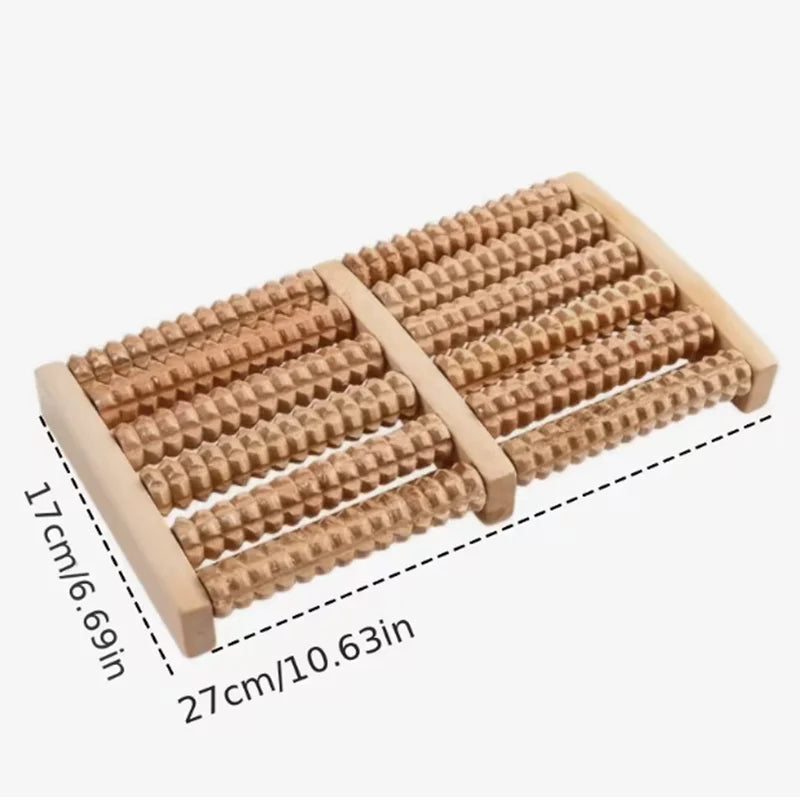 Premium Wooden Foot Roller Massager | Reflexology Foot Massage Tool for Pain Relief & Better Blood Circulation