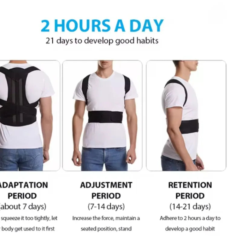 Adjustable Posture Corrector Back Brace | Shoulder & Lumbar Support Belt for Men & Women | Back Support for Daily Use
